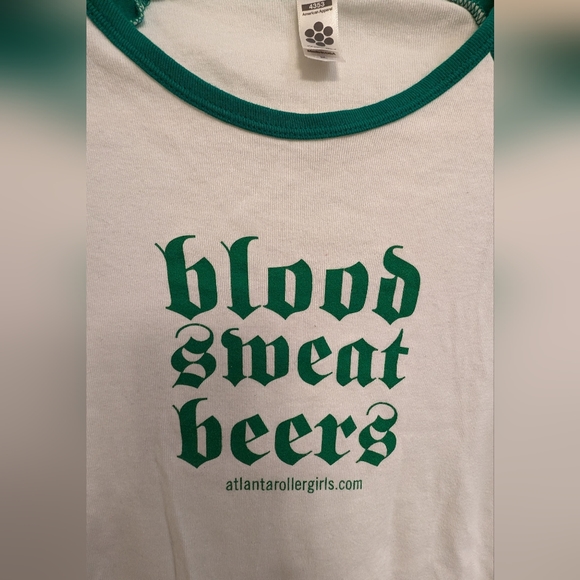Atlanta Rollergirls fitted baseball tee size XL 'Blood Sweat Beers' - Picture 4 of 6